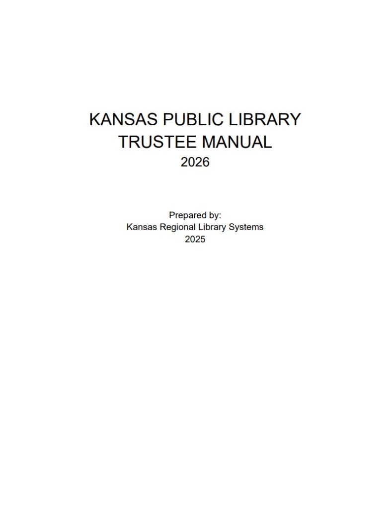 Kansas Public Library Trustee Manual 2026