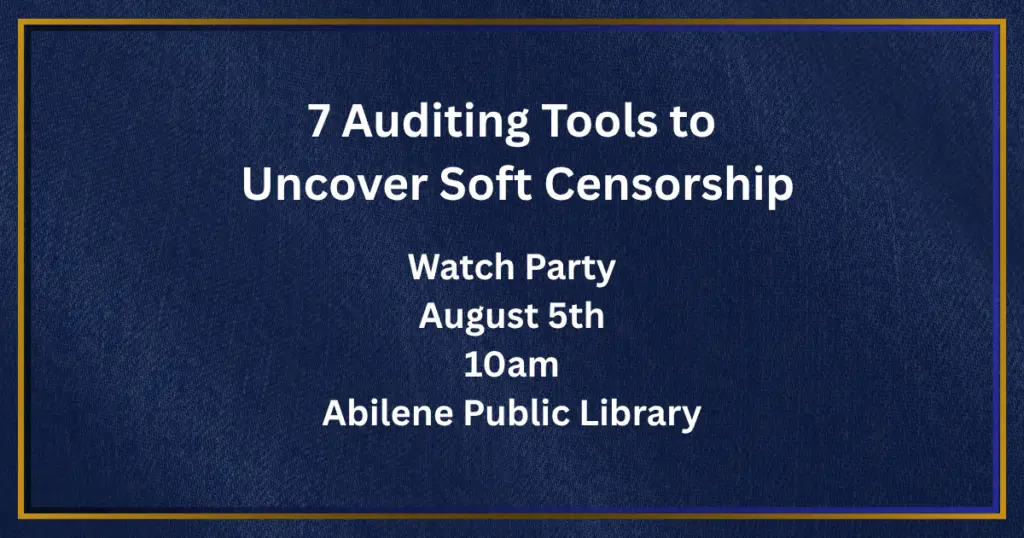 Watch Party, August 5, Abilene Public Library