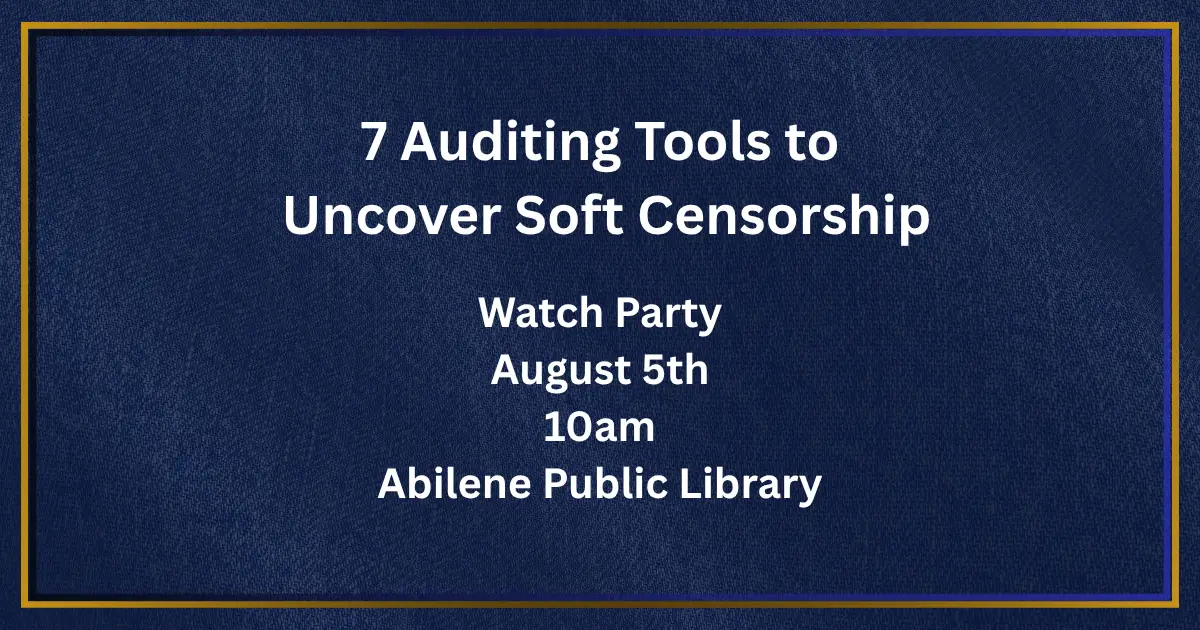 Watch Party, August 5, Abilene Public Library